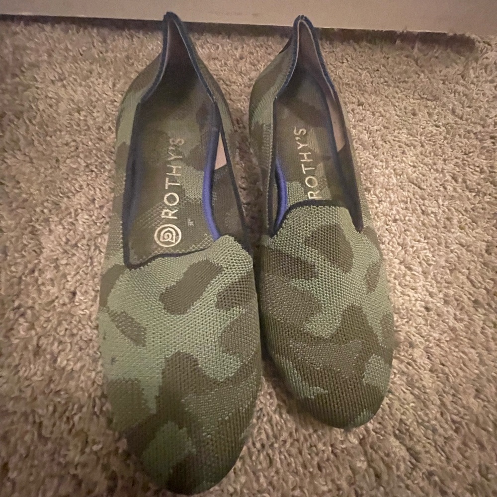 Rothy's Olive Camouflage Loafers